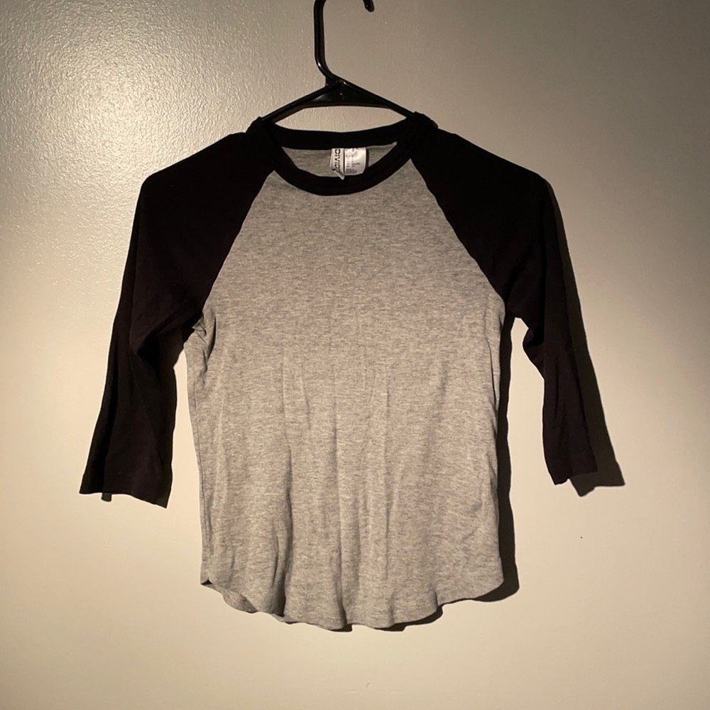 H&M Black & Gray Baseball T-shirt